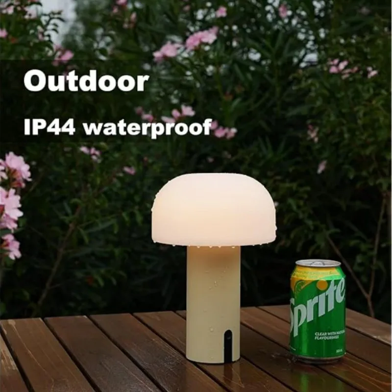 

USB Charge Mushroom Table Lamp Cordless Bedside Lamps Touch Control Portable indoor LED Night Lights Outdoor Camping Lightings