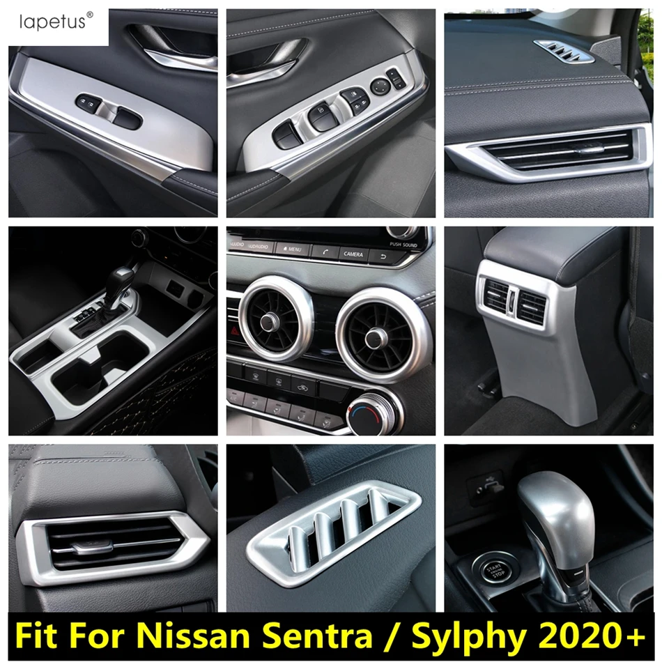 

Gear Shift Head Panel / Window Lift Button / Air AC Outlet Vent Cover Trim Accessories For Nissan Sentra / Sylphy 2020 - 2024