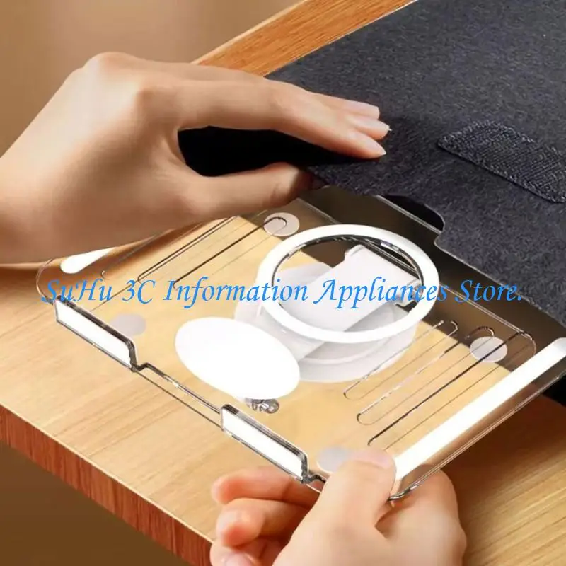 

Adjustables Transparents Laptop Stand with Double Axises Height Adjustment For Tablets Up To 12.9 Inches
