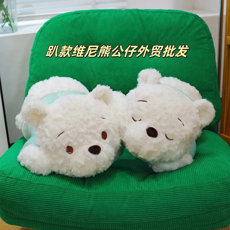 

Мягкая игрушка Плюшевый Винни-Пух, белый, милый, лежащий, для детей, подарок на день рождения