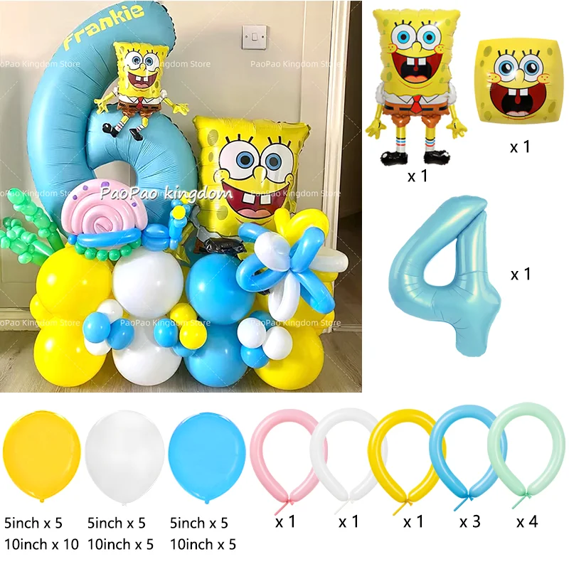 Niedliche SpongeBob Schwammkopf Aluminiumfolien-Ballons für Kindergeburtstage, Babypartys, Eventdekoration und Partyzubehör – Detail 4