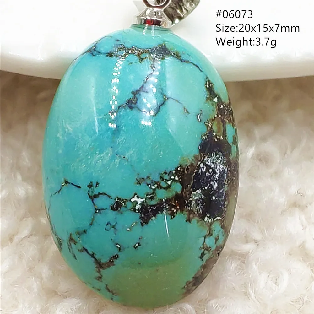 Natural Green Turquoise Gemstone Pendant Water Drop Oval Women Men Original Blue Turquoise Healing Stone Necklace AAAAA