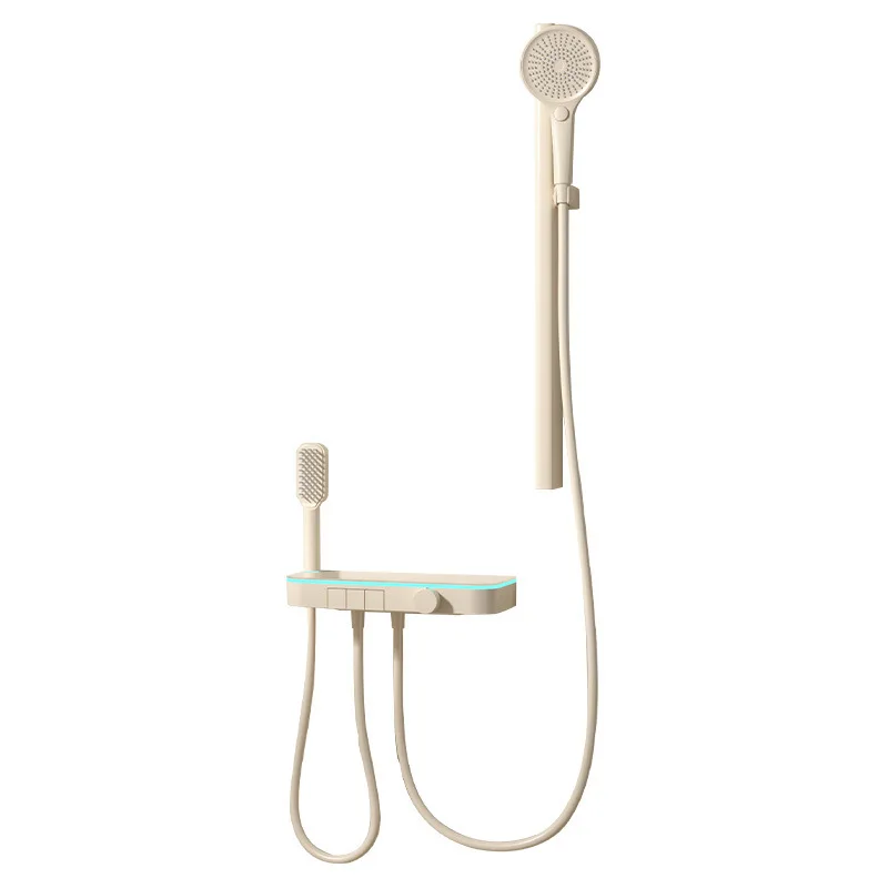 Bathtub Rack Hot And Cold Shower Set Lifting Rod Simple Two-function Liquid Silicone Head Constant Temperature