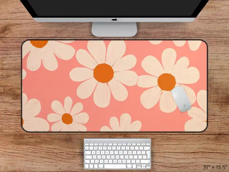 

Простой настольный коврик с цветочным принтом, розовые коврики для стола с цветочным принтом, нескользящий и водонепроницаемый коврик для мыши, милая защита для рабочего стола, идеальный подарок для друзей.