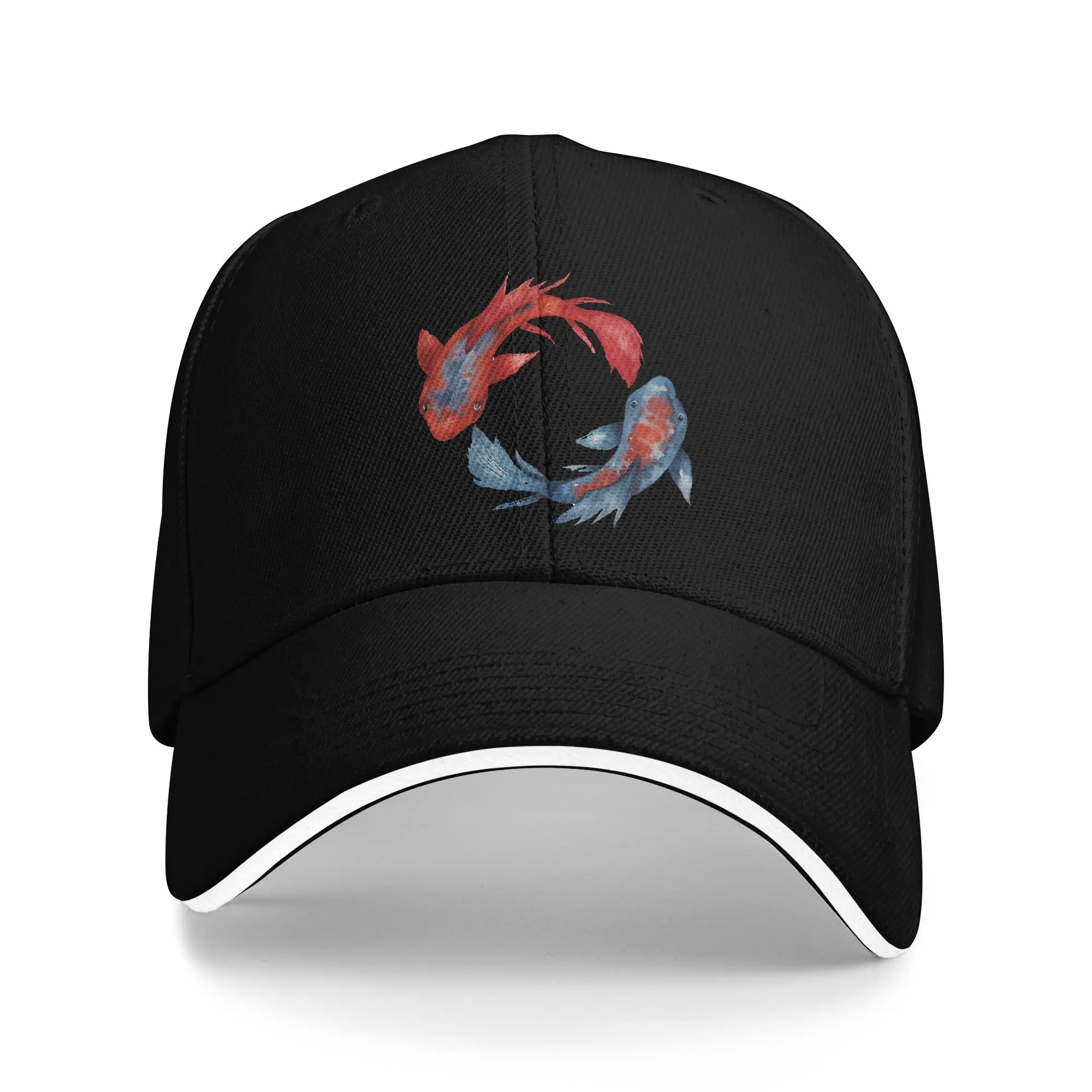 Yin Yang Koi Fish  Baseball Cap  Design Print Trucker Hat Summer Unisex-Teens Tennis Skate Baseball Caps