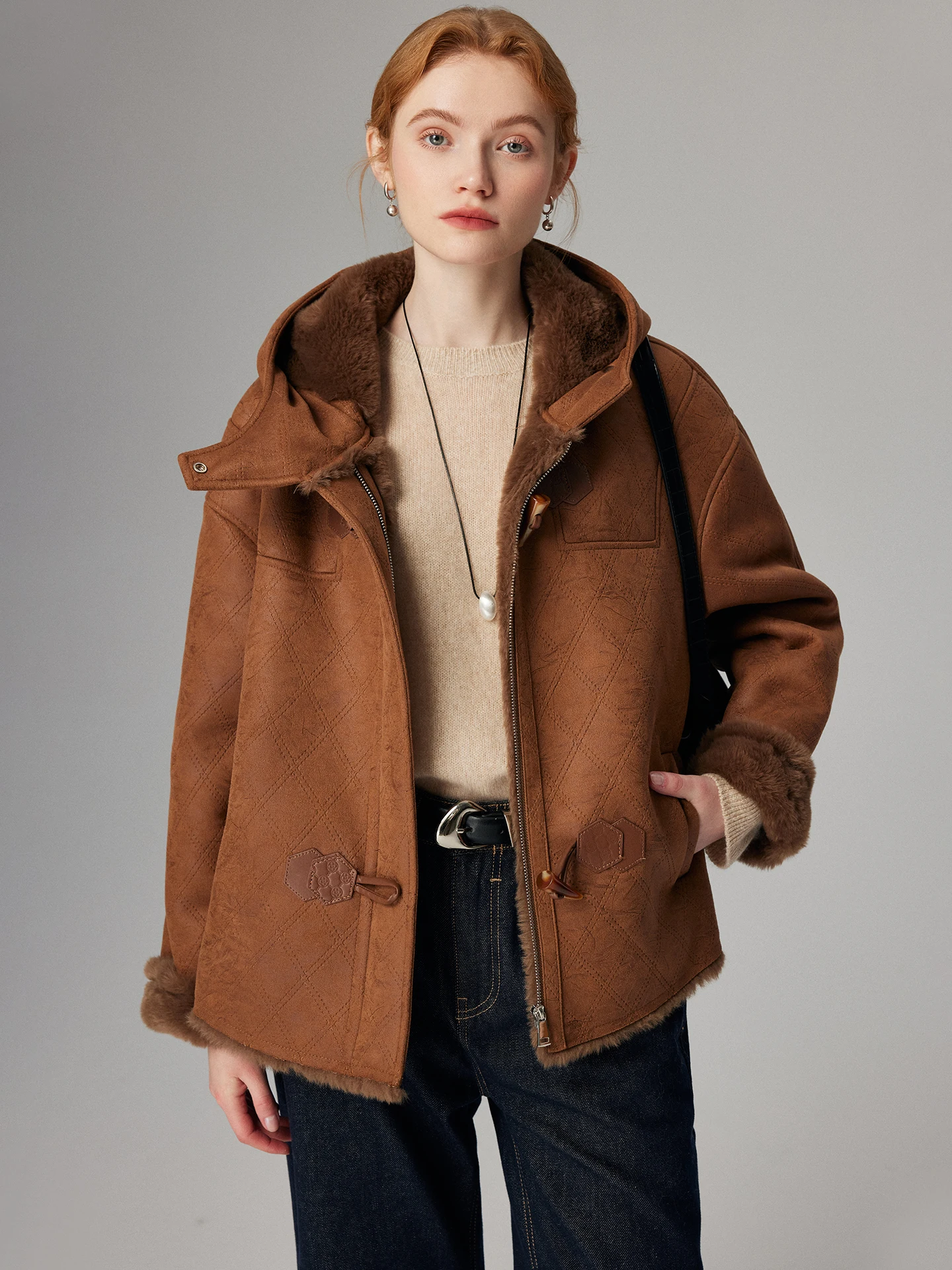 

Australian Fur And Leather ort Coat Women's Winter New Sle Thi Gold Mink Velvet Fur Coat with Hat Commute Sle Straigh...