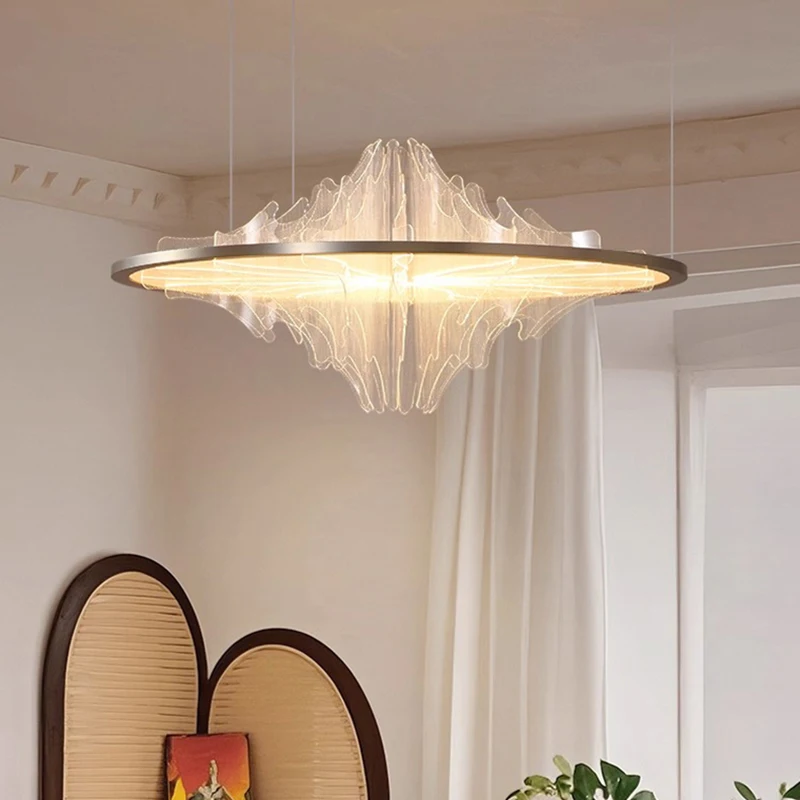 

Italian Minimalist Chandeliers 2025 New Artistic Creative, Round Luster Salon, Study Bedroom Decorative, Led Lighting, Dimmable