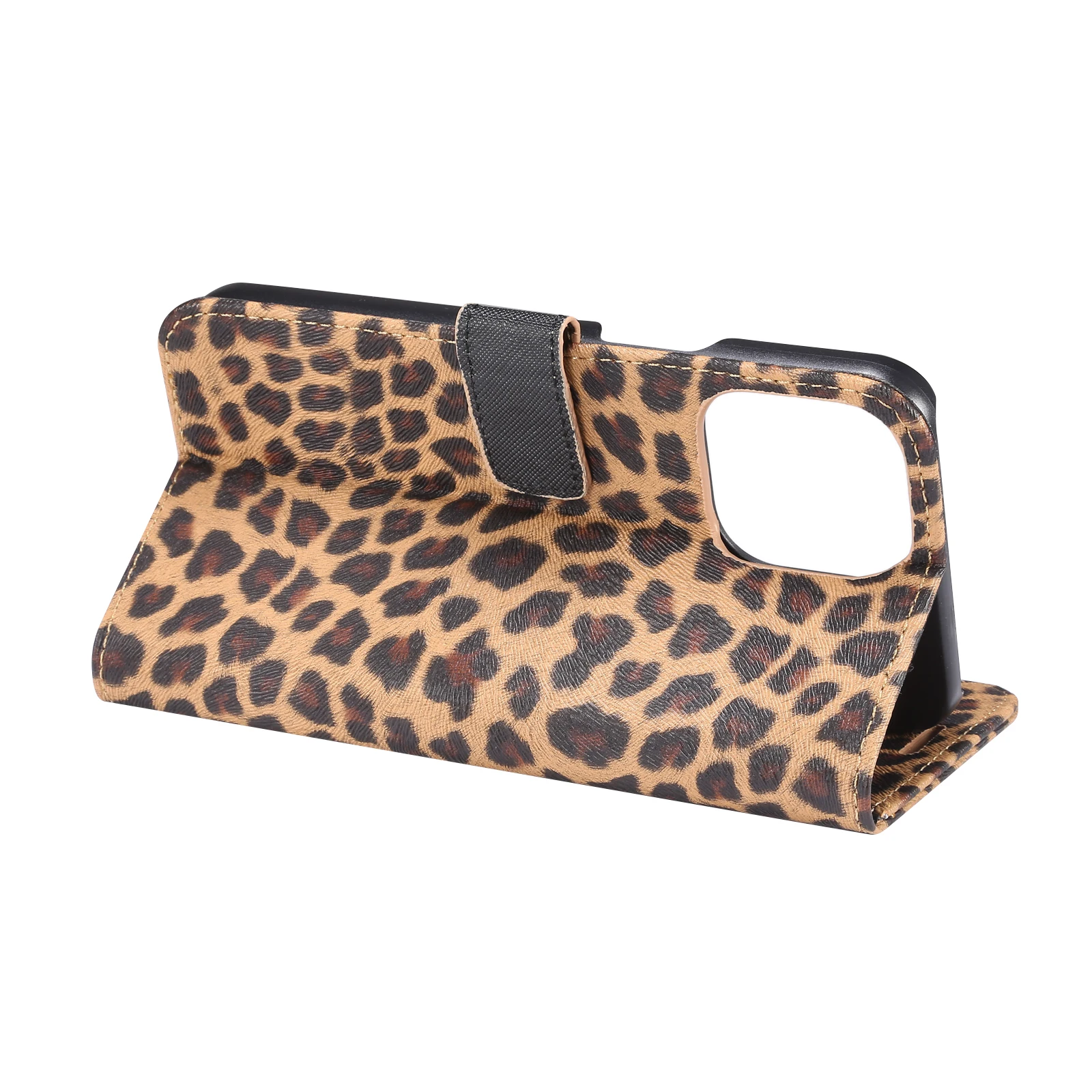 Simple Wallet Design Leopard Pattern Leather Case for iPhone 15 Pro Max 7G 8G XS XR XS Max 11 Pro 12 13 Mini 14 Plus Flip Cover