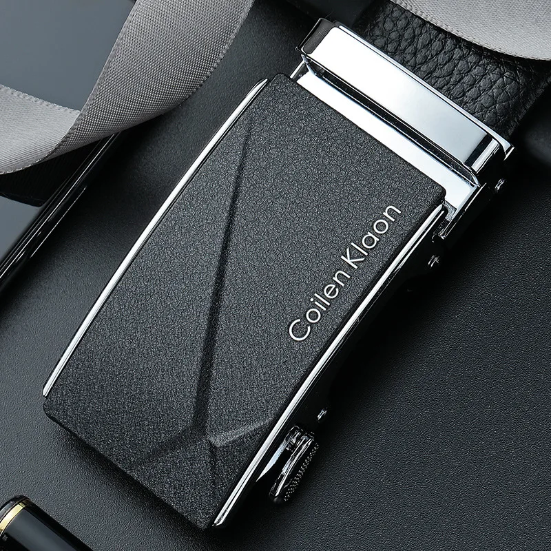 Mens Business Style Belt Black  Leather Strap Male Waistband Automatic Buckle Belts For Men Top Quality Girdle Belts For Jeans