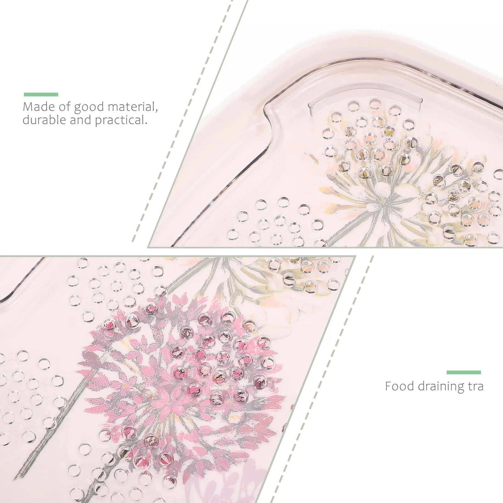 

Fruit Tray Double Layer Draining Tea Tray Vegetable Desk Serving Kitchen Home Furnishing Food Storage Safe Practical High Grade