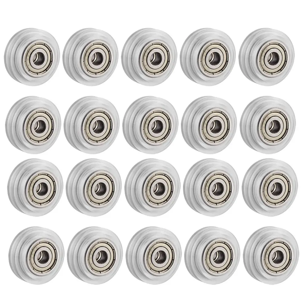 26 Pcs Polycarbonate Pulley Bearings for 3D Printer Roller Wheels Clear Plastic Passive Round Smooth Operation Anti Rust Wear