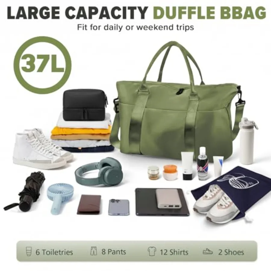 Travel Duffle Bag, Weekender Travel Bag Men Small Gym Bag for Women, Hospital Bag for Labor and Delivery, Overnight Bag Luggage view 4