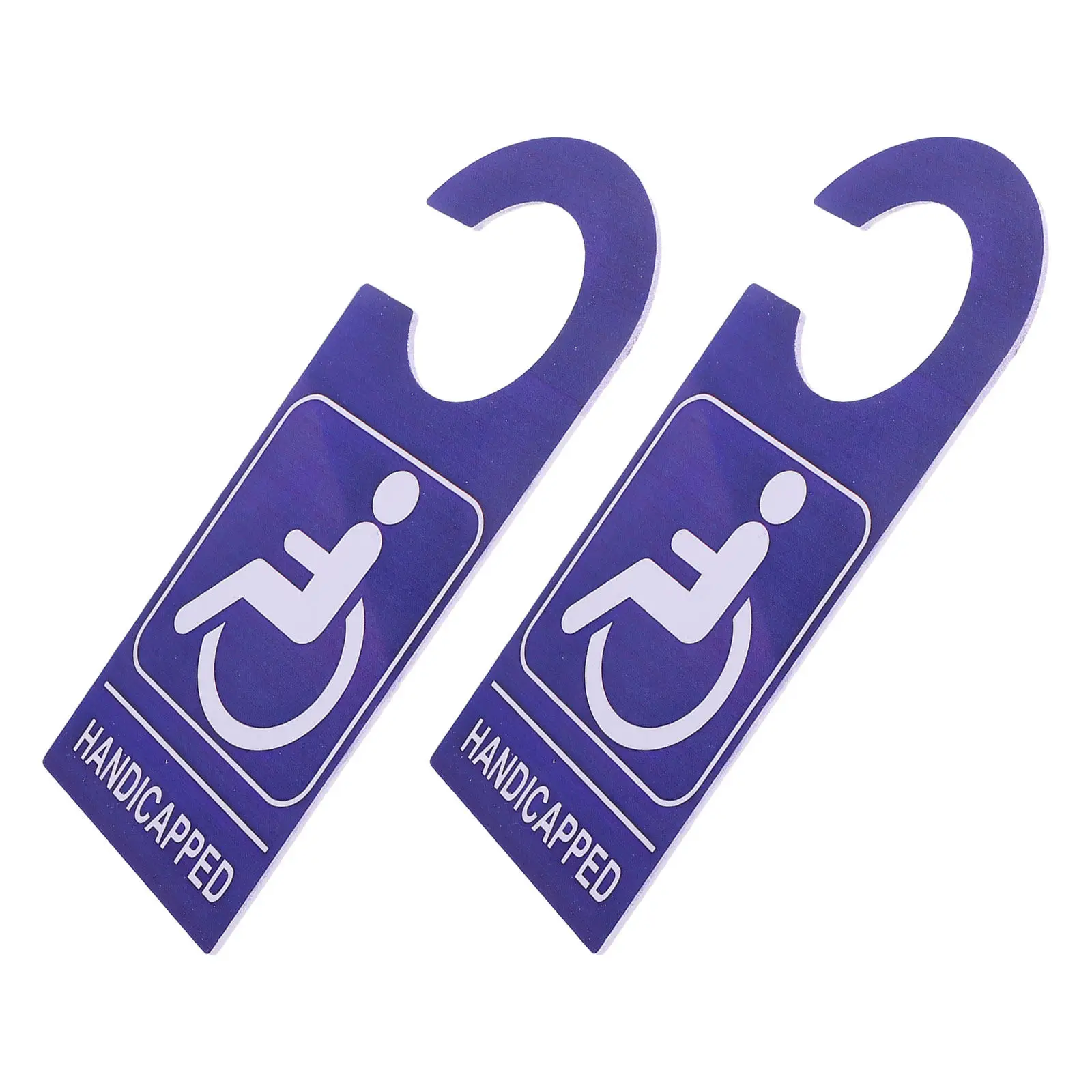 2Pcs Waterproof PVC Handicap Parking Placard Sign Blue Disabled Permit Tag Handicapped Parking Sign for Vehicle Wheelchair