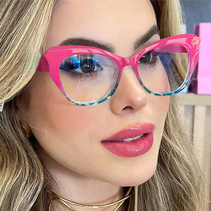 Cat Eye Shape Women\'s Glasses Frames Fashion Blue Light Blocking Eyeglass Frames European American Stylish Women\'s Glass