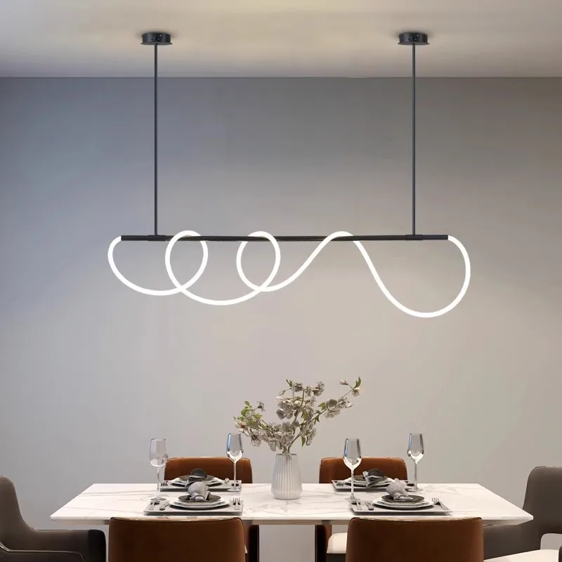 

Nordic Hose Led Ceiling Chandelier Dimmable Minimalist for Living Dining Room Kitchen Cafe Home Decor Art Hanging Light Fixture