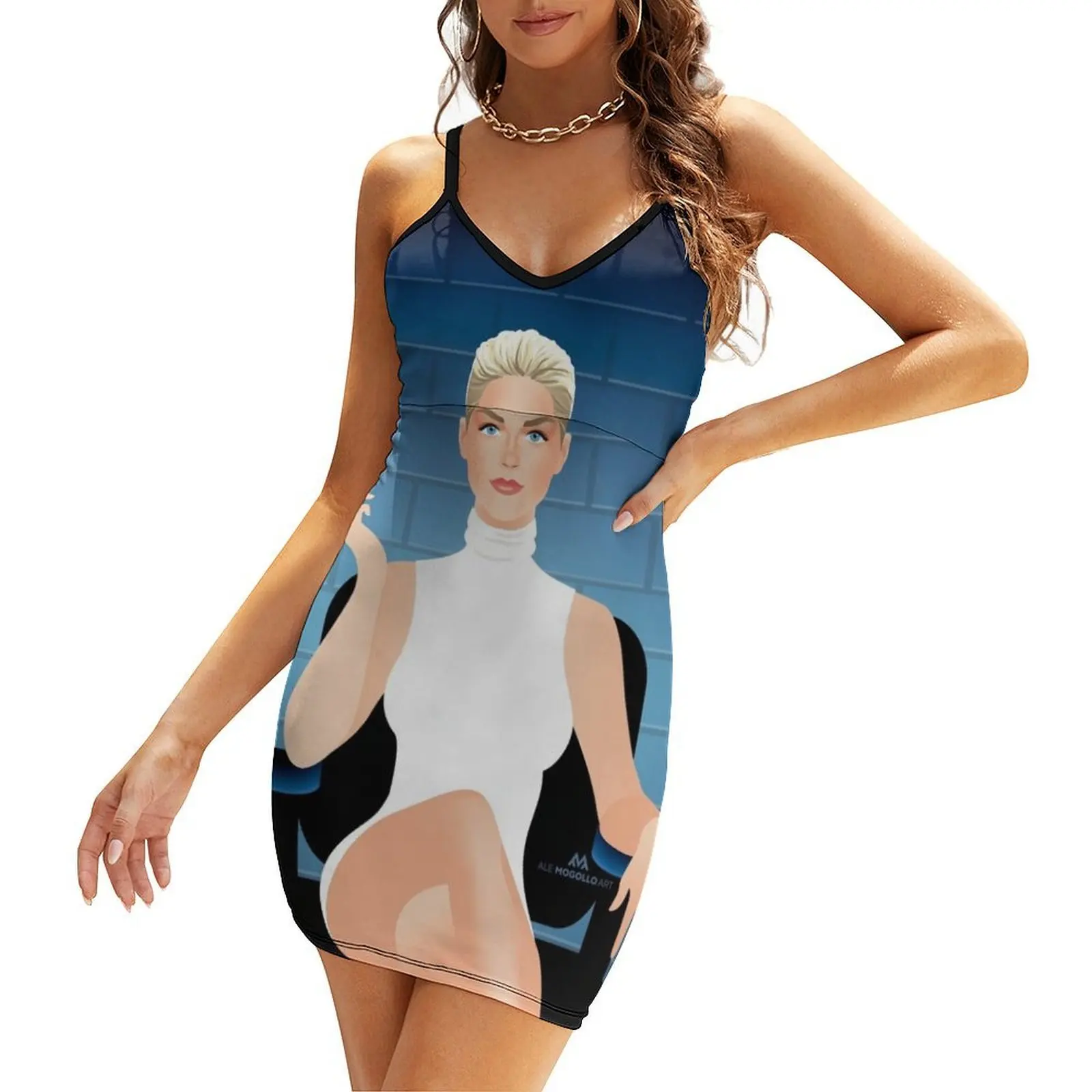 

Ice blue Sling Dress dress for women 2025 dress women summer 2025 bandage Aesthetic clothing