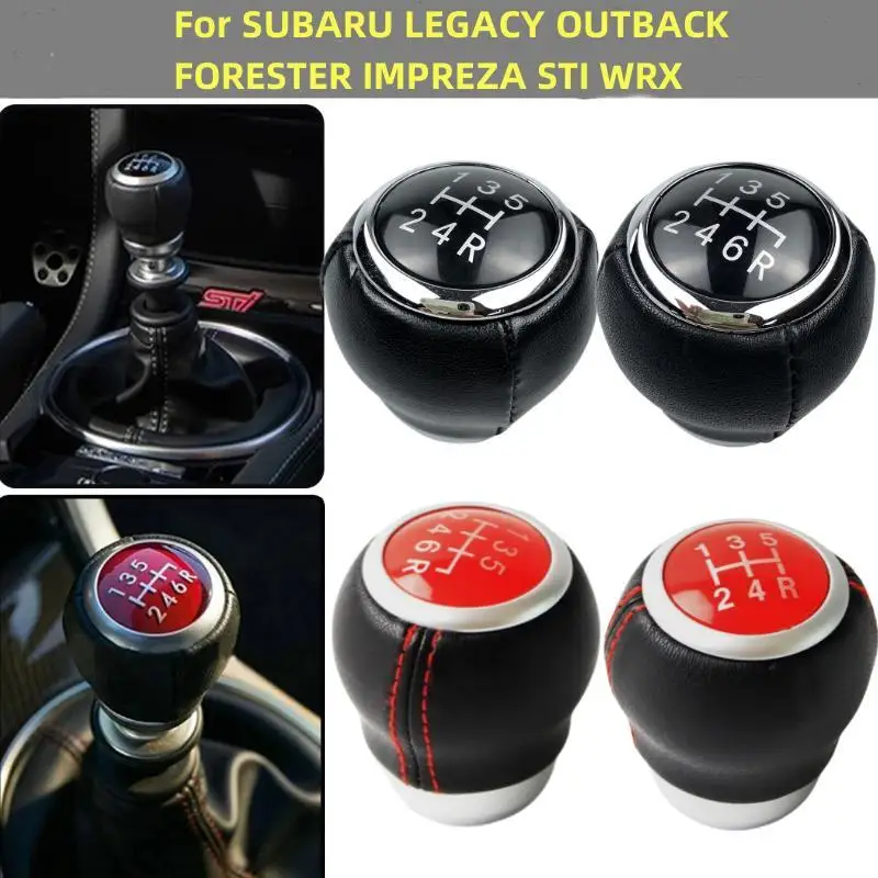 Car Styling Leather Gear Shift Knob Stick Shifter Lever Head For SUBARU LEGACY OUTBACK FORESTER IMPREZA STI WRX 2009-2018