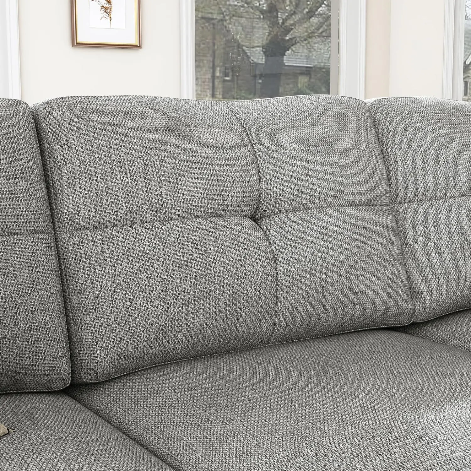 Sofá seccional Convertible en L para apartamento pequeño, sofá seccional Reversible para sala de estar, gris claro