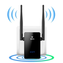 Repetidor WiFi de 300Mbps 802.11N, extensor WiFi de 2,4 Ghz, Modo AP/Router, amplificador de señal inalámbrico de 2 antenas para el hogar y la Oficina