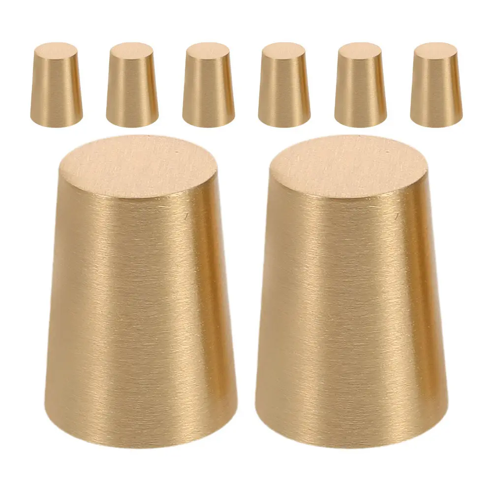 8Pcs Brass Feet Conical Shape Elegant Protective Tray Stand Legs Furniture Pads Anti-Skid Cabinet Riser Feet for Small Trays