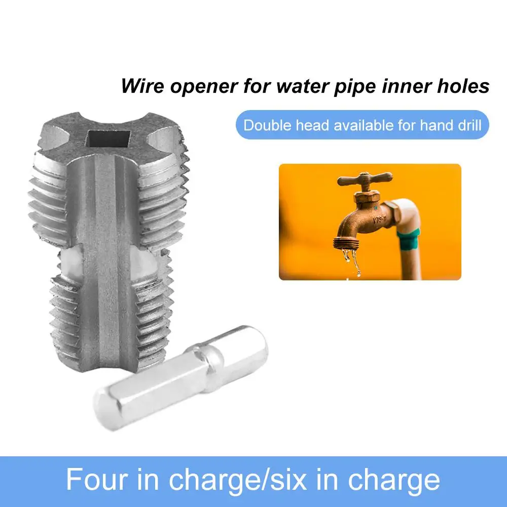 Double Heads PPR Water Pipe Inner Hole Drill Plumbing Threading Water Pipe Threading Device High Hardness Wear-resisting