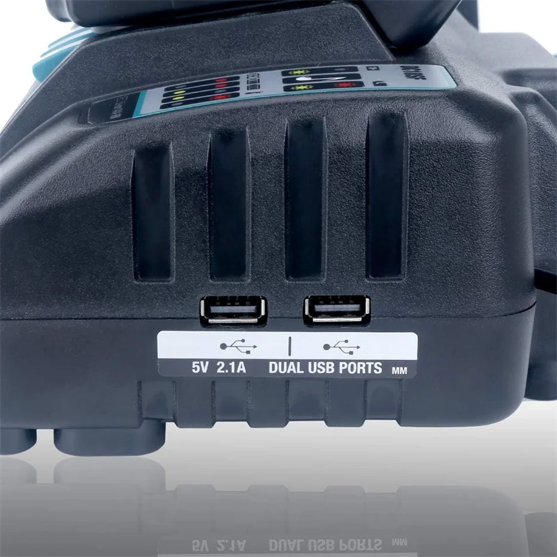 DC18SF 4-Port شاحن سريع لماكيتا 14.4 فولت 18 فولت ليثيوم أيون 3A/4A شاحن الإخراج ل BL1830 ، BL1860 ، BL1430 مع منافذ USB مزدوجة