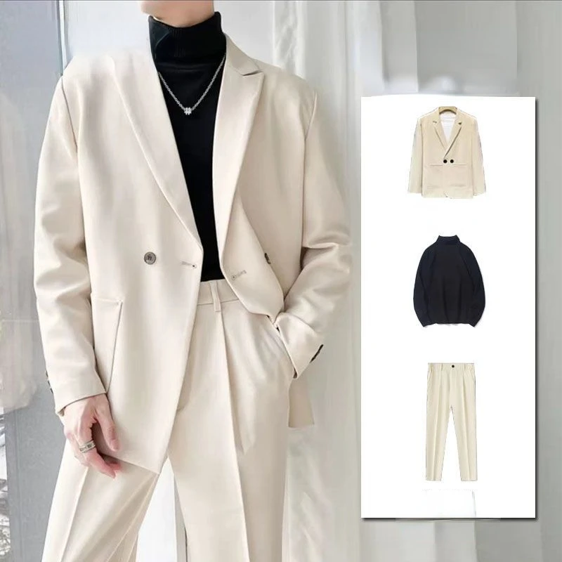 

Solid Color Male Jackets Pants Mens Slim Business Casual Suits Dress 3 Piece Set Male Wedding Groom Blazer Coat Trousers E24