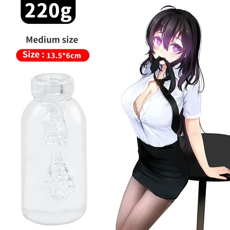 Men Silicone Masturbators Fake Milk Bottle Shape Manual Control Half Sex Doll Softness Self Service Adult Sex Toy Penis Exercise