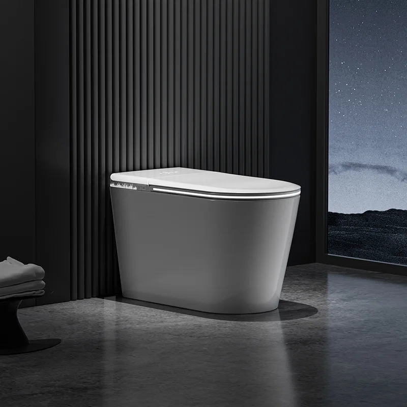 

Light Intelligent Toilet Full-Automatic Flip Cover Integrated Water Tank No Water Pressure Limit S-Trap Drainage