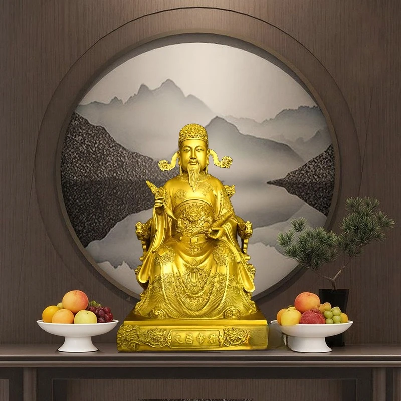 DSA pure copper Wenchang Emperor statue Wenchang star bronze statue gold list title home study room offering ornament gift