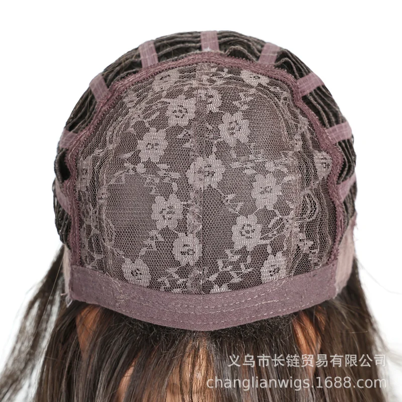 

Новая большая парика с возможностью индивидуальной настройки пробора, из синтетического волокна, коричневого цвета, с аккуратной чёлкой, многослойная, длинная, прямая.