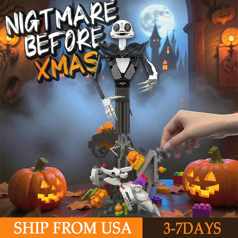 

Хэллоуин Ужас Череп Строительные Блоки Наборы Тыквы Скелет Призраки Сборочные Кирпичи Игрушки Идеальные Подарки На Хэллоуин Рождество