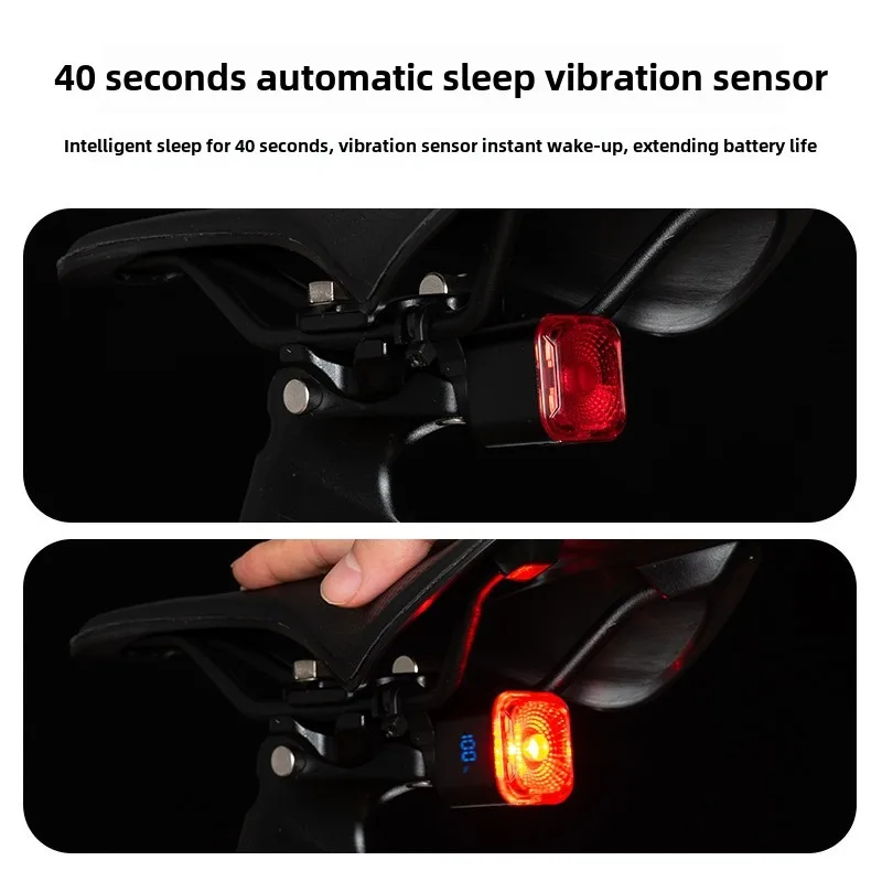 Smart Bicycle Tail Rear LightTail Taillight Bike LED Lights Auto Stop Brake Type-C Charge Ip55 Cycling Equipment Tail Light image 2