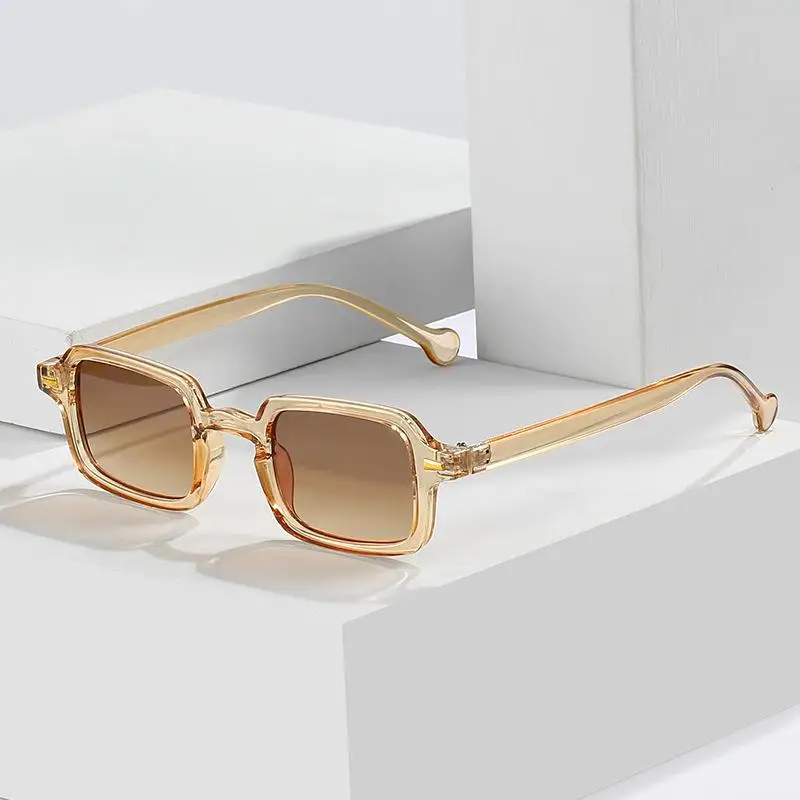 Fashion Gradient UV400 Rivets Decoration Square Sunglasses Women Shades Men Sun Glasses