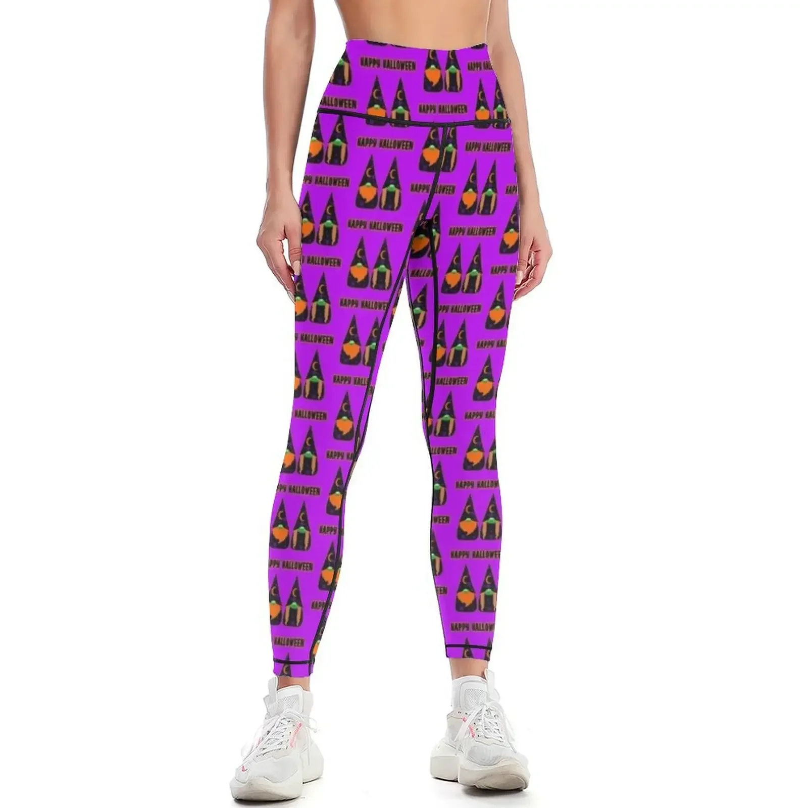

Happy Halloween Gnome Gnome Witch Warlock Cute Leggings legging gym Jogger pants Sports pants for sport set Womens Leggings
