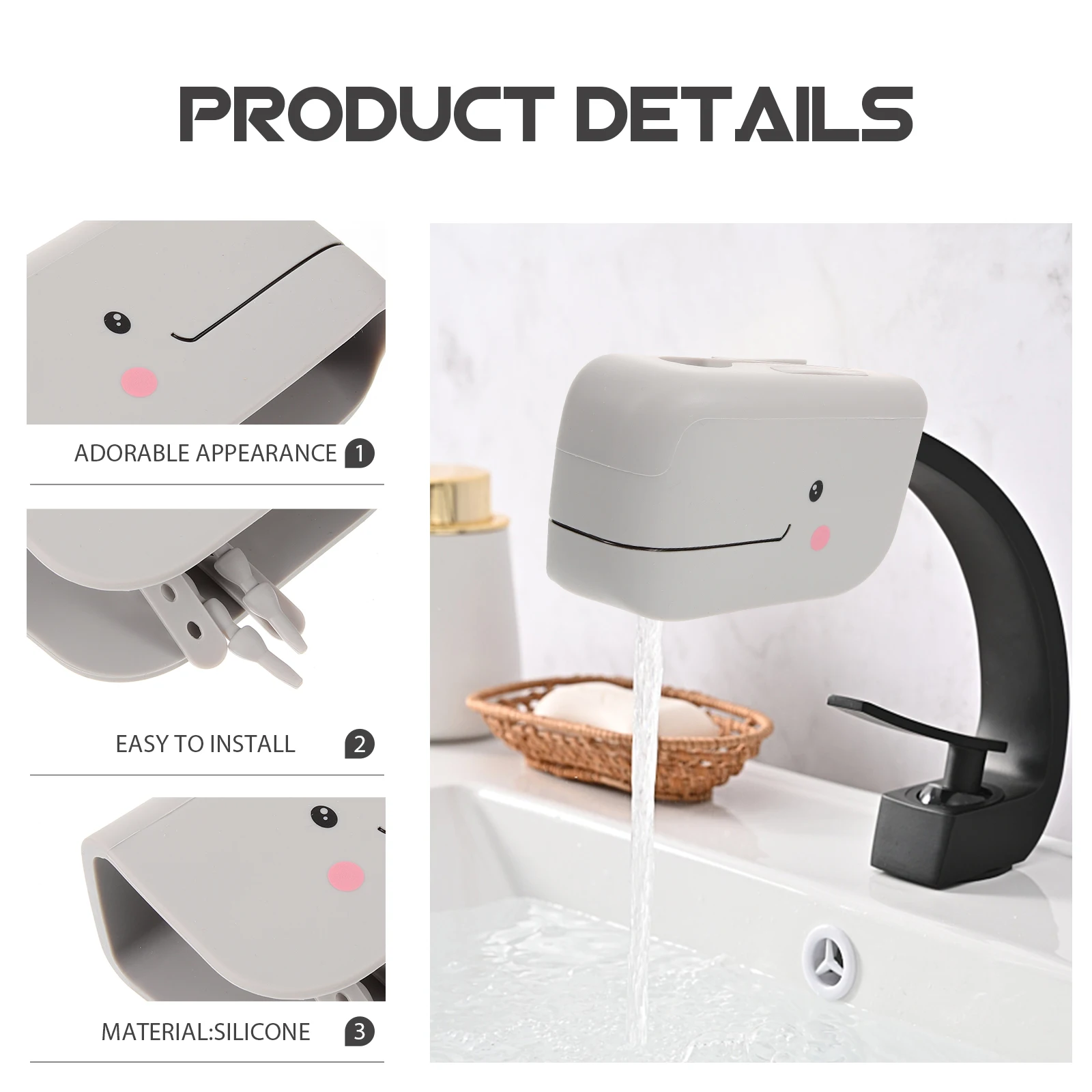 

1pcs Faucet Cover Baby Safety Protector Silica Gel Bath Tub Cartoon Design Wear Resistant Easy Install Kids Bathroom Accessories