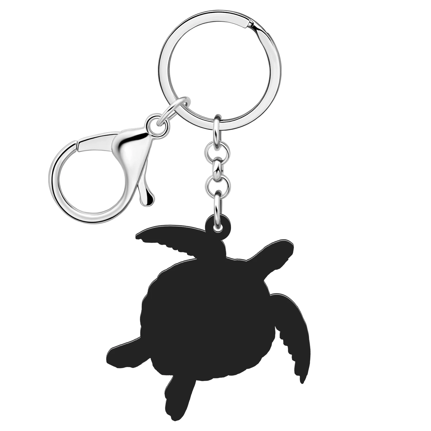 Bonsny Acrylic Cute Ocean Shell Sea Turtles Keychains Key Chains Rings Wallets Car Charms Fashion Jewelry For Women Teens Gifts