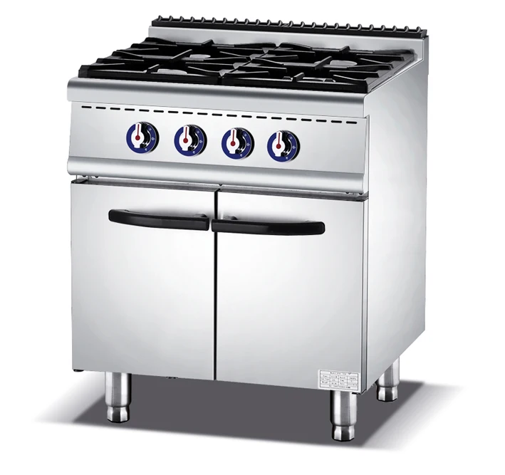 Stainless Steel 4 Burner Gas Range Stove with Oven for testaurant
