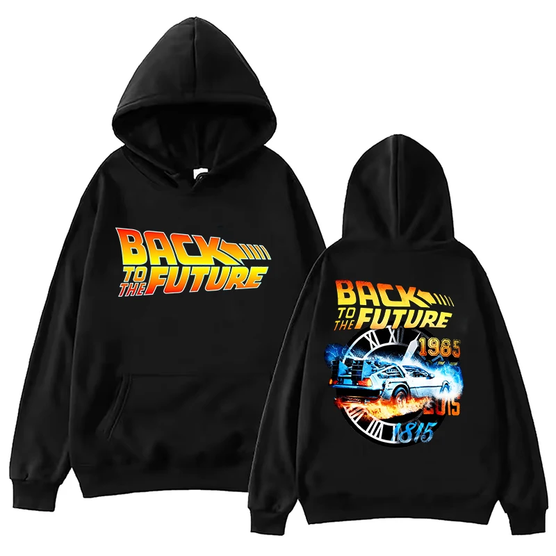 

New Back To The Future Print Hooded Fashion Women Men Sweatshirt Long Sleeve Casual Tops Harajuku Sweatshirt