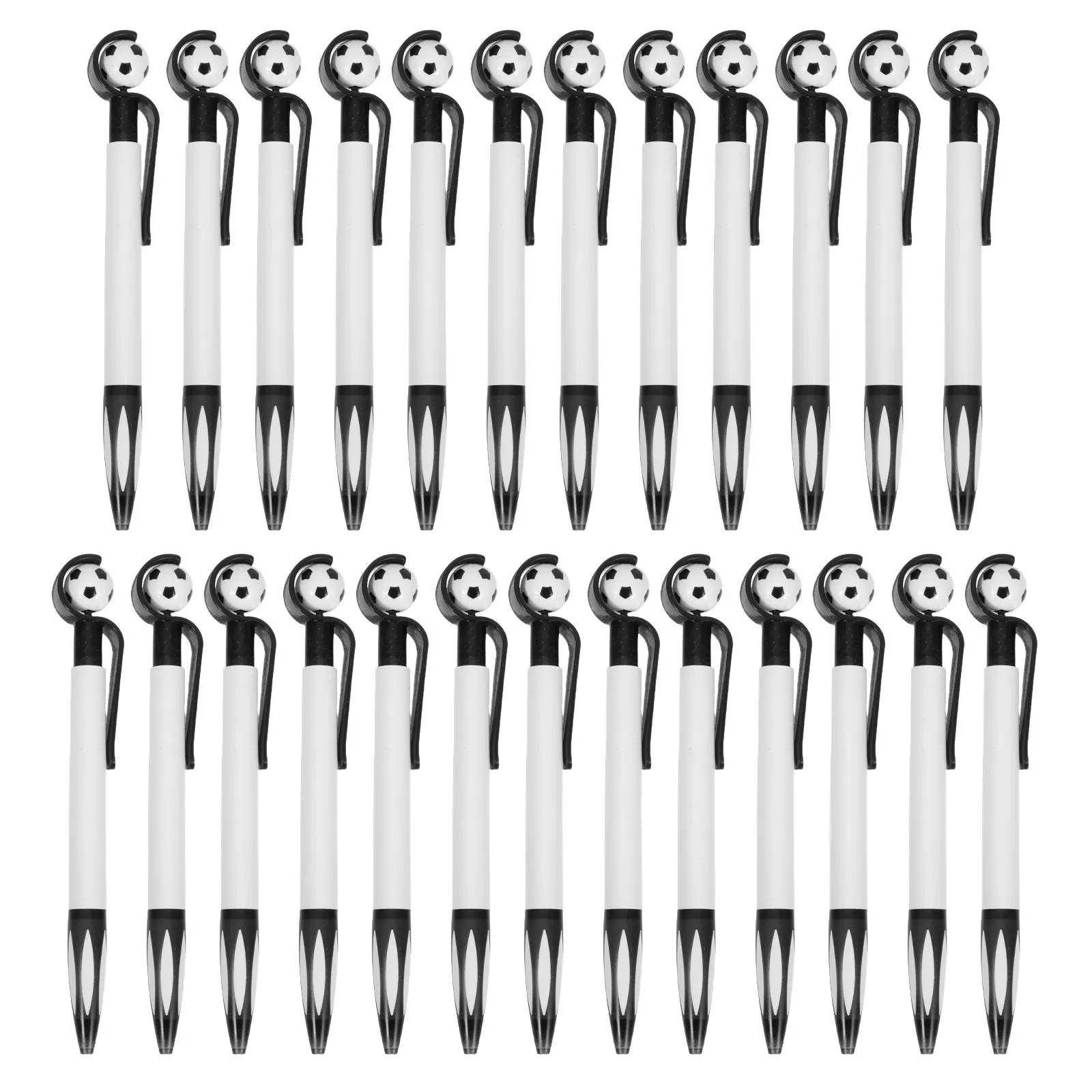 25Pcs Soccer Ballpoint Pens Cute Kawaii Football Shape Retractable Black Ink Pens for Students Sports Theme Stationery Back to