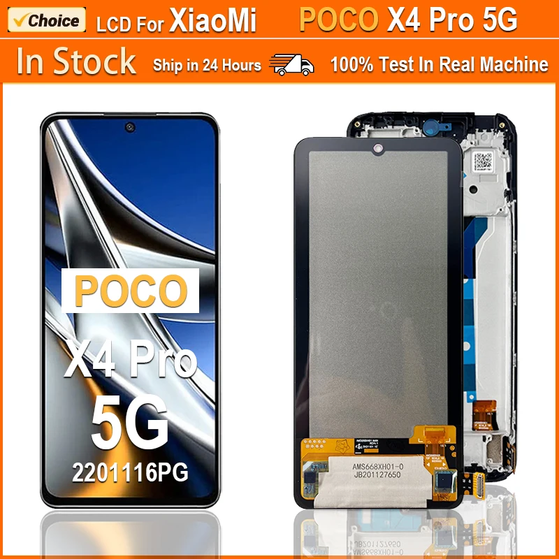 6.67\'\' Super AMOLED LCD For Poco X4 Pro 5G LCD For Xiaomi Poco X4 Pro 5G LCD 2201116PG Display Touch Screen Digitizer Assembly