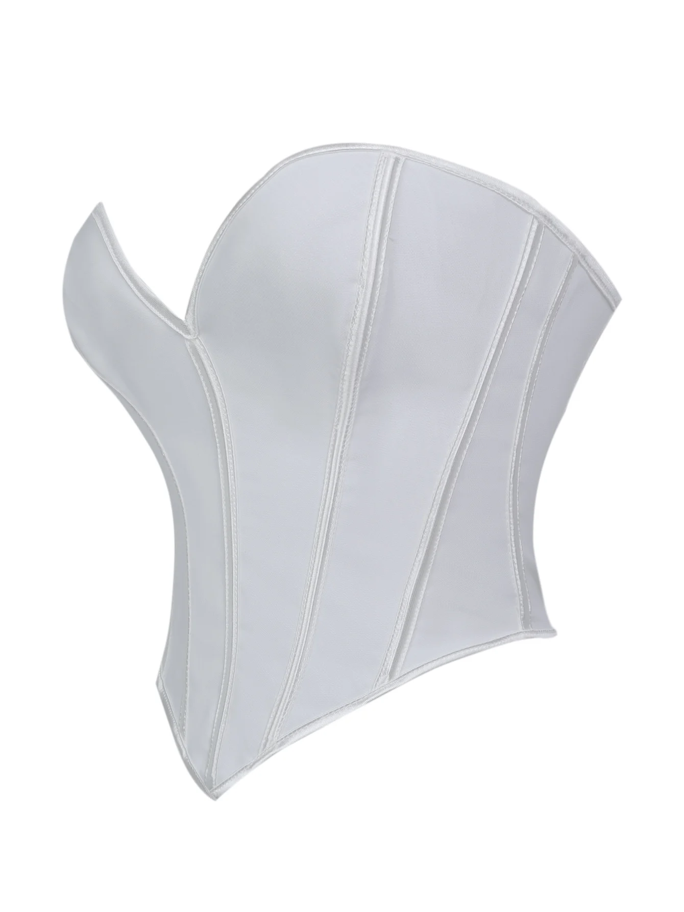 Pure White Strapless Sweetheart Neck Corset Top for Women Lace Up Back Natural Figure Streamlining Garment view 4
