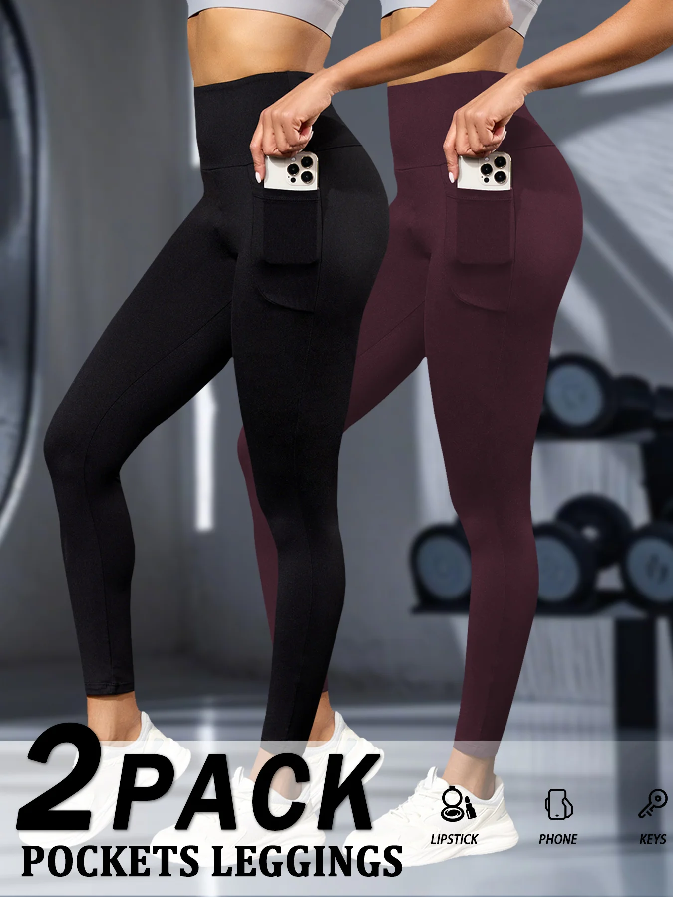 

Супермягкие спортивные леггинсы для женщин с карманами, узкие брюки для тренировок, йоги и бега с высокой талией.