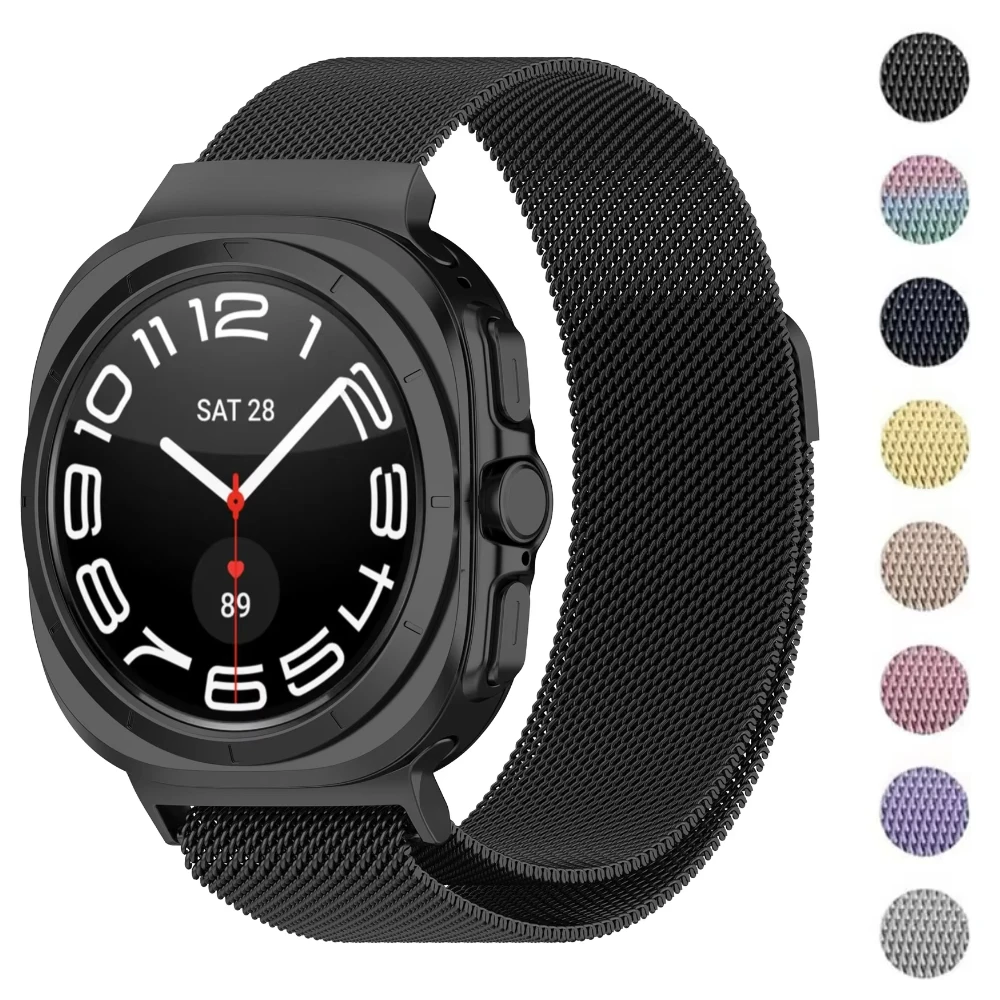 

Миланский ремешок для Samsung Galaxy Watch 7 Ultra 47 мм, магнитный браслет из нержавеющей стали без зазоров для Galaxy Watch 7 Ultra Band