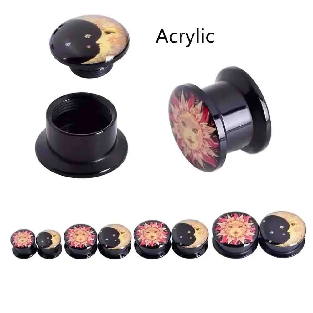 1 Paar Ohrmessgeräte Holz Acryl Ohrtunnel Plugs Piercing Schmuck Ohrpiercing Bahren Expander Plugs und Tunnel 8–20 mm – Detail 13