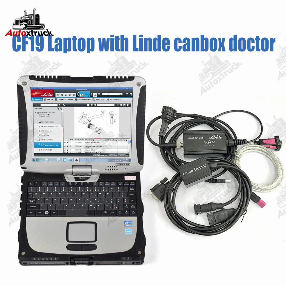 Forklift For LINDE LSG Pathfinder Software Truck Diagnostic Tool Linde Canbox Doctor Diagnostic scanner with CF19 Laptop