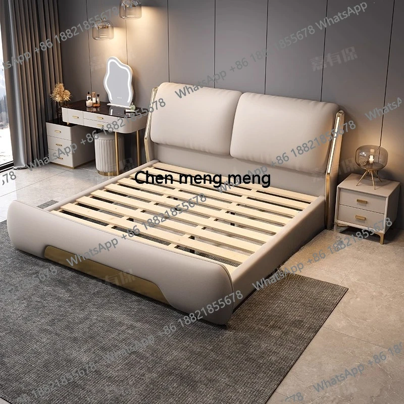 Pillows Aesthetic Bed Master Bedroom Unique Luxury Headboard Bed Double King Size Frame Letto Matrimoniale House - view 2