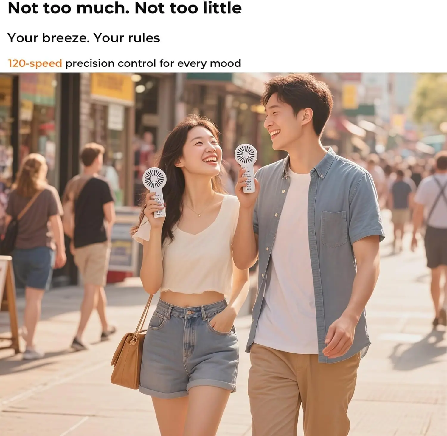 مروحة محمولة قابلة لإعادة الشحن بقدرة 120 سرعة مع تبريد قوي وهادئ لتدفق الهواء للسفر والمنزل في الهواء الطلق