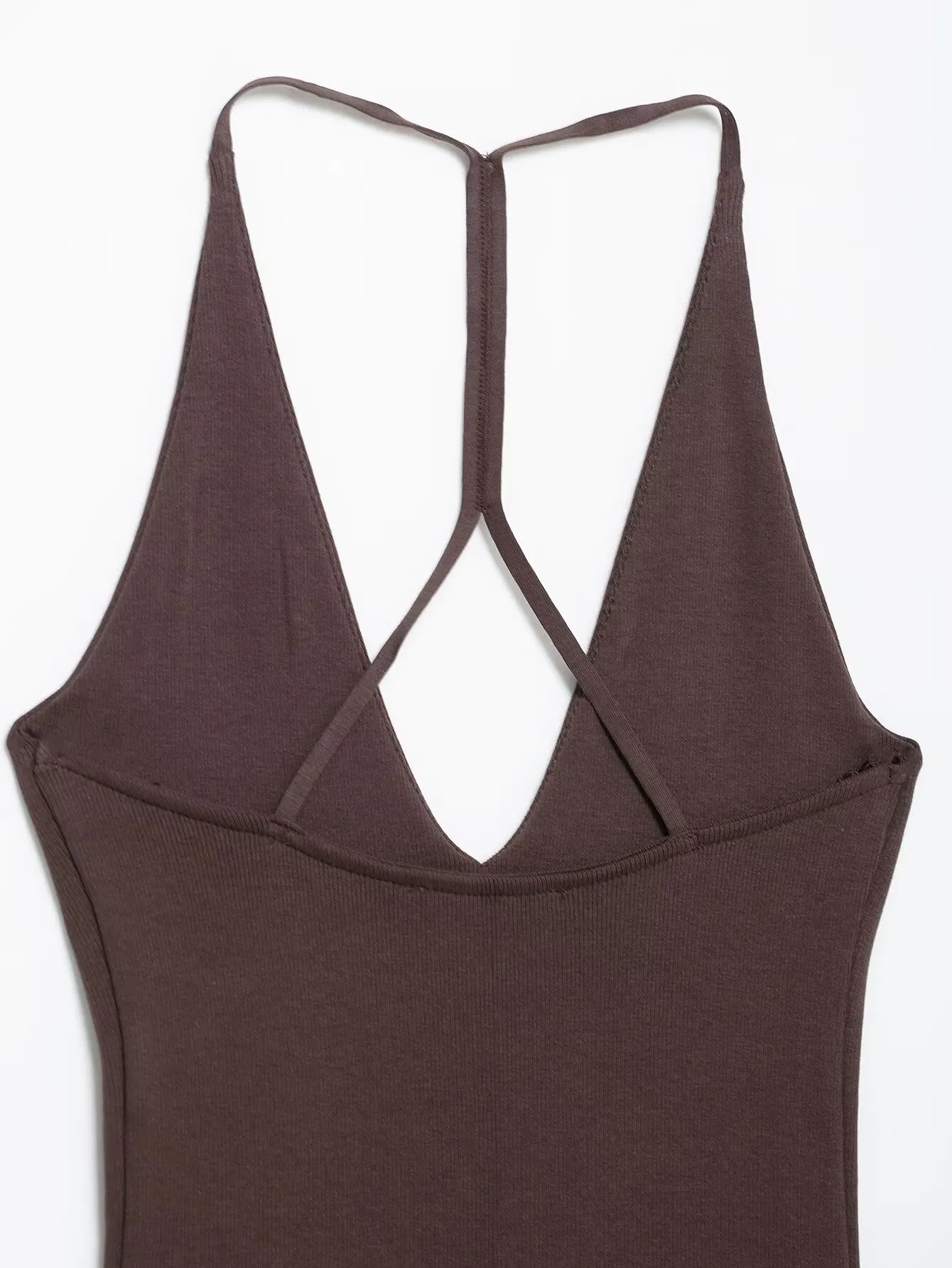 RARA 2025 بدلة نسائية برقبة رسن مع تصميم عميق على شكل حرف V من الأمام والخلف متقاطع لمظهر مثير وأنيق