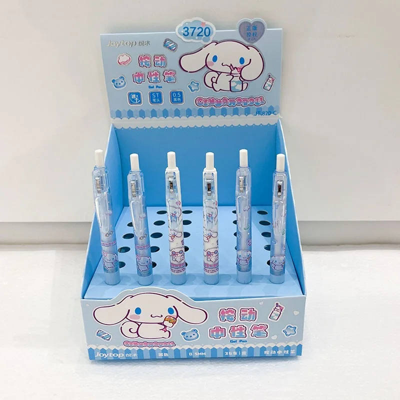 

36pcs/lo Kawaii Sanrio Cinnamoroll Press Gel Pen Cute 0.5mm Black Ink Press Signature Pens Promotional Gift School Supplies